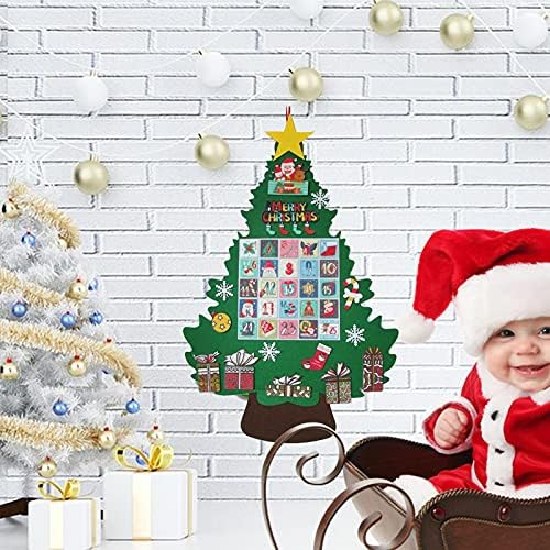 JJJZ Keçe Noel Ağacı, 3.1 FT Noel Ağacı ile Duvar Asılı DIY Ayrılabilir Süsler Set, el yapımı Noel Kapı Duvar asılı dekorlar