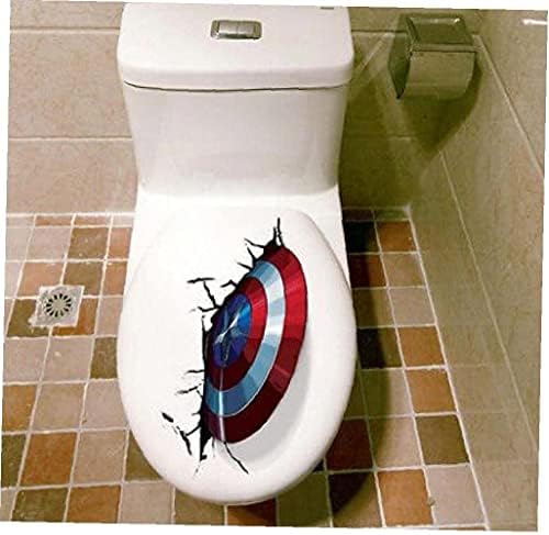 Froiny Amerika Kalkanı Duvar Sticker Banyo Tuvalet Çıkartması Çocuk Odası Dekoratif Duvar Serin Süper Kahraman Posteri Erkekler