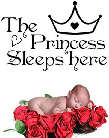 ploon Prenses Burada Uyur Duvar Çıkartması DIY Taç Duvar Sticker Ev Dekorasyon için