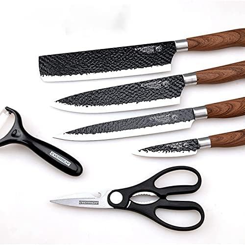 Bıçak Seti, Paslanmaz Çelik Mutfak Bıçakları Seti Araçları Dövme Mutfak Bıçağı Makas Seramik Soyucu Şef Dilimleme Nakiri Soyma