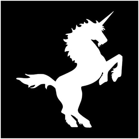 LUOHAİMEİ 13x14. 3 CM Moda Unicorn Araba Vücut Çıkartmalar Vinil Dekoratif Araba Styling Çıkartması Aksesuarları Siyah / Gümüş