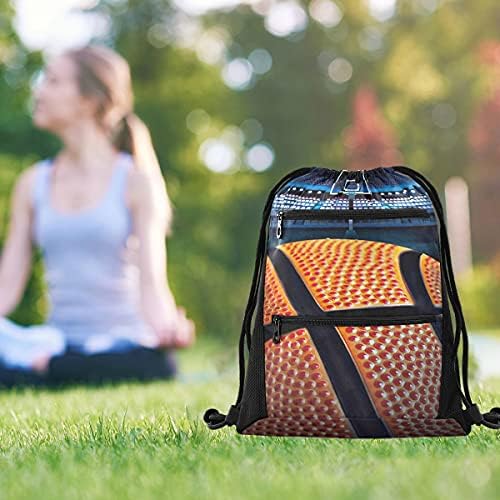 Sepet Topu İpli sırt çantası Çanta Cinch Çuval ile Cepler Eğitim İpli Spor Çantası