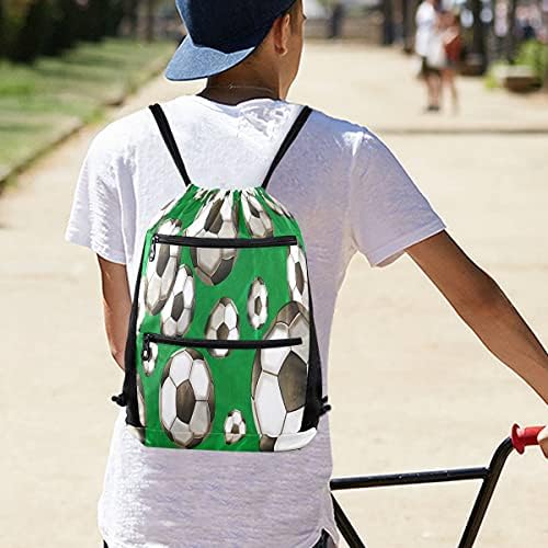 Grunge Yıpranmış İpli sırt çantası Çanta Cinch Çuval ile Cepler Eğitim İpli Spor Çantası