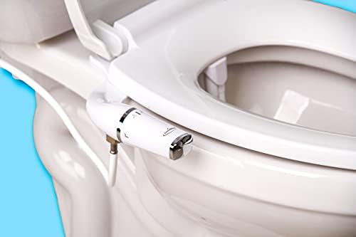 GenieBidet Dekor Kendi Kendini Temizleyen Çift Nozullu Ultra İnce Tuvalet Ataşmanı-Kablolamaya Gerek Yok-Kolay Kurulum. Hibrid