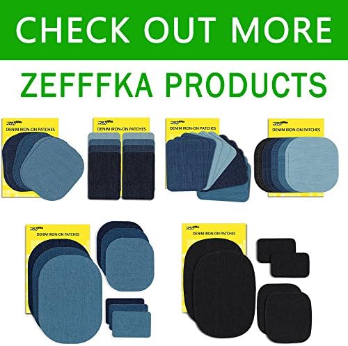 ZEFFFKA Premium Kalite Kumaş Demir-on Yamalar İç ve Dış Güçlü Tutkal %100 % Pamuk Beyaz Onarım Dekorasyon Kiti 12 Parça Boyutu
