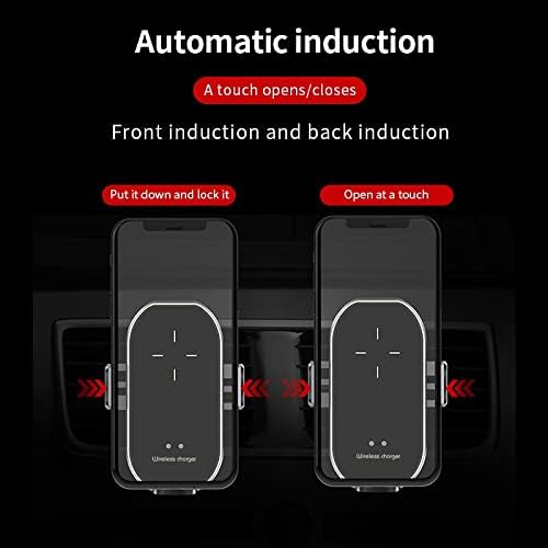 Araç Kablosuz Şarj Otomatik Sıkma Araç Telefonu Tutucu Akıllı Kızılötesi Sensör Hava Firar Dağı Cep Telefonu Standı Tutun (Siyah)