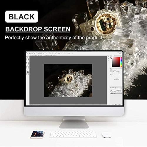EMART 6x9 ft Fotoğraf Arka Plan, siyah Muslin Arka Plan Ekran için Fotoğraf Video Stüdyosu, 4 x Zemin Klip