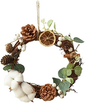 Homyl küçük 8 Noel çelenk asılı kurutulmuş çiçek çelenk dekoratif ön kapı için
