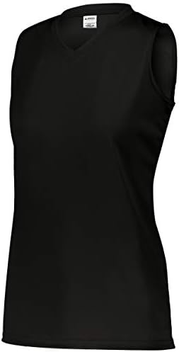Augusta Sportswear Girls Sleeveless Wicking Access Jersey, Siyah, L