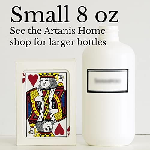 Artanis Home Serigrafi Boş Küçük Yüz Yıkama Şişesi, 8 oz, Beyaz (Siyah Pompa)