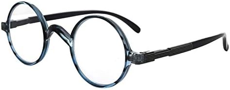 Eyekepper Yuvarlak Okuma Gözlükleri Vintage Profesör Oval Okuyuculardan Biraz Daha Büyük (Mavi Şerit, + 4.00)