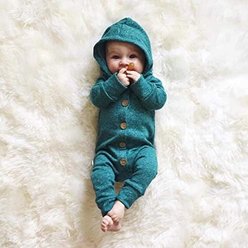 Yenidoğan Çocuk Bebek Erkek Sevimli Düz Renk Romper Tulum Üst Giyim Giyim
