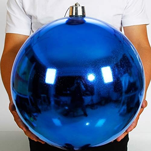 LİNFEİKLJ 40 cm Noel Süs Topu Dev Ticari Plastik Kırılmaz UV Dayanıklı Noel Topları Dekorasyon Olay Dekor (Renk: Mavi)