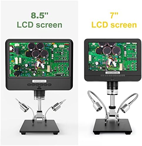 Andonstar AD208 Lehimleme için 8.5 İnç Ayarlanabilir LCD Ekran Mikroskop Dijital Mikroskop Siyah 1080 P Kapsam Lehimleme Aracı