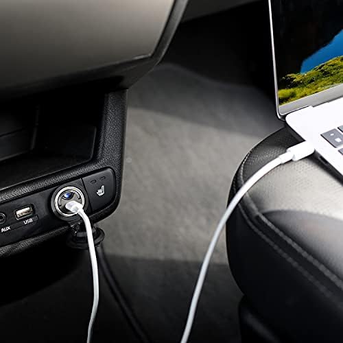 mooas Mini Araç Şarj Cihazı, Hızlı Şarj 4 + USB-C, LED ışık, Katlanabilir Tutamak, Evrensel Uyumluluk (12V/24V), iPhone 12/12