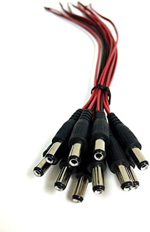 100 Paket Erkek Kırmızı Siyah DC Güç Pigtail Adaptörü CCTV DVR Kamera Kurşun Fiş Kablosu