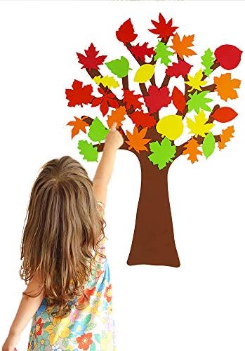 Supla Güz Ağacı Teşekkürler Zanaat Kiti DIY Bülten Tahtası Seti Köpük Güz Ağacı ile 60 Adet Sonbahar Akçaağaç Meşe Yaprağı