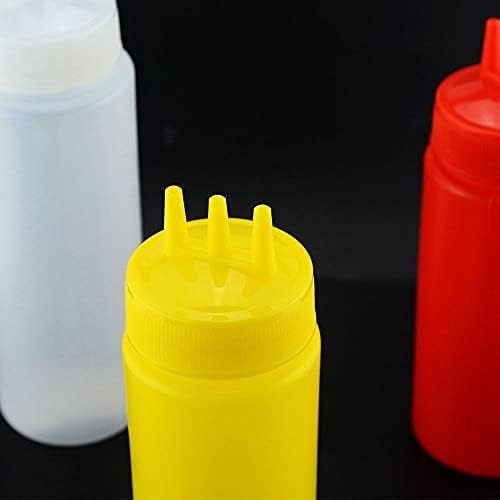 Çeşni Sos Soslar için Kapaklı Plastik Dekorasyon Aracı Mutfak Gadget Sıkmak Şişe Baharat Dağıtıcı sos şişesi(200 ml-Tek delik,