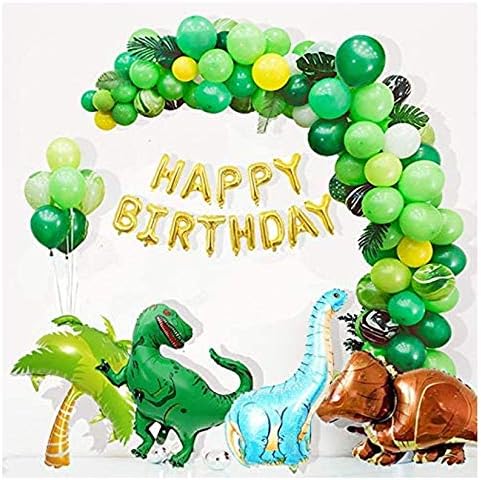 Dinozor Doğum Günü Partisi Süslemeleri 214 pcs Dinozor Doğum Günü Parti Malzemeleri için Çocuk Dinozor Balon Çelenk Dinozor