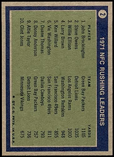 1972 Topps 2 NFC Acele Liderleri John Brockington / Steve Owens / Willie Ellison Green Bay / Detroit / Los Angeles Packers