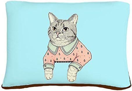 Keskin Gömlek Kedi Bayan Kedi Pet Yatak, Peluş Polar Üst, w / Fermuar ve İnsert (40 x 50)