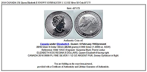 CA KANADA İNGİLTERE Kraliçesi Elizabeth II KARLI GYRFALCON Denomination_in_description İyi Sertifikasız
