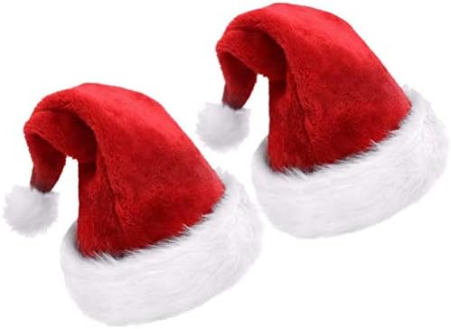 EEkiiqi 3 Paketleri Delux Yetişkin Chistmas Şapka Santa Şapka Yetişkinler için Noel Partisi Kaynağı