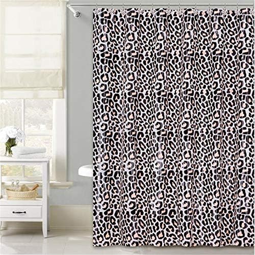 YIH Duş Perdesi Liner 72 x 72 Leopar Baskı, Banyo için Banyo Perdeleri Pas Dayanıklı Grommet Delikleri ile