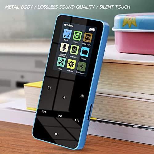 Bluetooth Mp3 Çalar, Video MP3 Mp4 Müzik Çalar ile Speake, 1.8 İnç Ekran, Ses Kaydedici, E-kitap, destek TF Kart (Mavi)