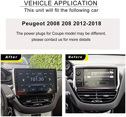 GPS Navigasyon Android 10 için Peugeot 2008 208 2012-2018, araba Ses Stereo Alıcısı Bluetooth 5.0 ile Ayna Bağlantı 10.1 İnç