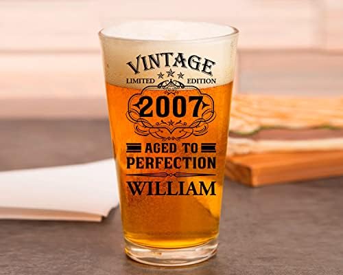 Prezzy Kişiselleştirilmiş Vintage 2007 Doğum Günü bira bardağı 15 Yıl Sınırlı Sayıda bira bardağı Baba Est 2022 Içme Bardağı
