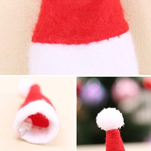 PATKAW 50 adet Mini Noel Şapka Kırmızı Santa Şapka Lolipop Şeker Kapak Şapka Noel Partisi Süslemeleri için