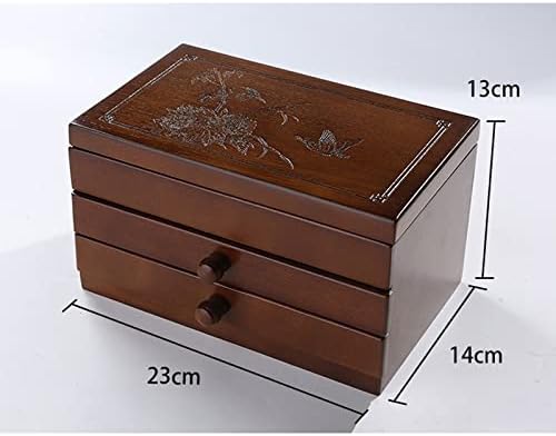 SLSFJLKJ Ahşap Takı Koleksiyonu saklama kutusu Çekmeceli Bilezik Küpe Mücevher Kutusu (Renk : A, Boyut: Bir Boyut)