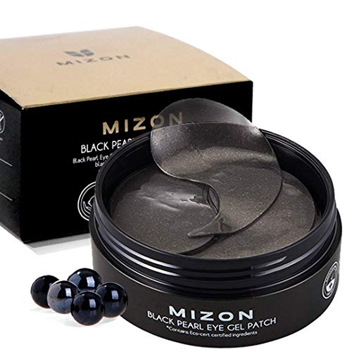 Mizon Premium Göz Altı Yamaları Siyah İncili Göz Maskeleri, Kabarık Gözler için Göz Jeli Tedavi Maskeleri, Koyu Halkalar için