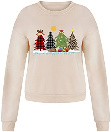 Merry Christmas Kazak Kadınlar için Noel Gömlek Grafik Uzun Kollu Tees Bluz Kazak