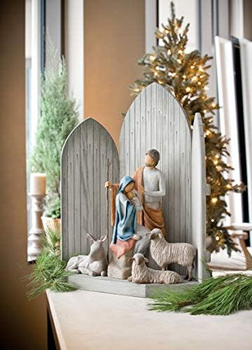 Noel Hikayesi için Söğüt Ağacı Kutsal Alanı, El Boyaması Doğuş Zemini