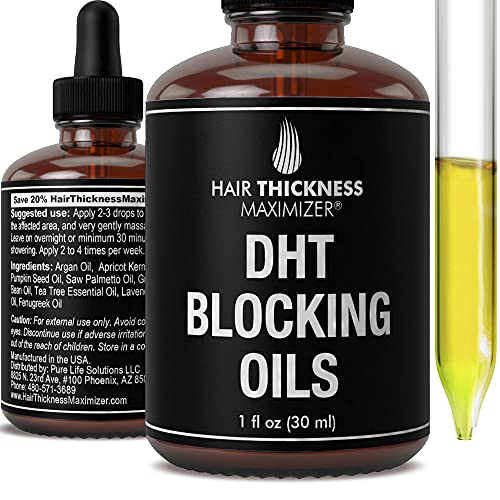 DHT Engelleyici Saç Büyüme Yağı. Saç Dökülmesi ve İncelmesi için en iyi DHT Bloke Edici Serum Tedavisi. Saç Büyütme + Kalınlaştırıcı