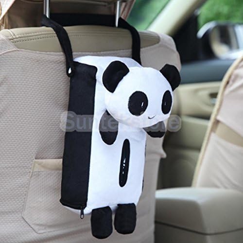 MAZİMARK-Sevimli hayvan yumuşak peluş Panda kağıt peçete doku kutusu kapağı araba ev dekorasyonu