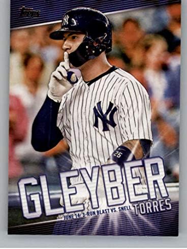 2019 Topps Yıldız Oyuncuları Beyzbol Maç Özetleri GT-8 Gleyber Torres New York Yankees Resmi MLB Ticaret Kartı Topps Tarafından