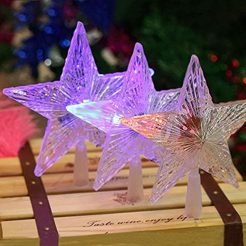Linmatealliance Noel süslemeleri 3 adet Pentagram Yıldız led ışık Noel ağacı dekorasyon, boyutu: 24225.5 cm Dekorasyon