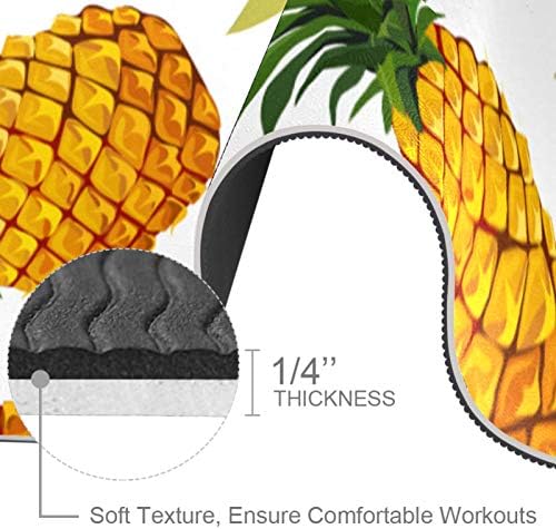 Unicey Sarı Yaz Meyve Ananas Yoga Mat Kalın Kaymaz Yoga Paspaslar Kadınlar ve Kızlar için egzersiz matı Yumuşak Pilates Paspaslar,