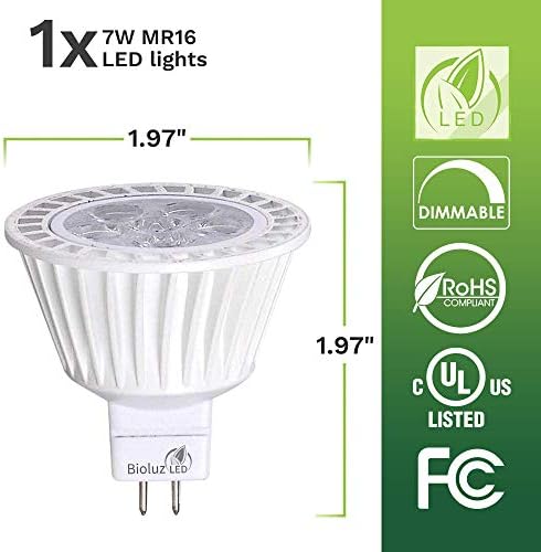 Bıoluz LED MR16 LED Ampul Kısılabilir 3000K 50W Halojen Değiştirme 12VAC DC GU5. 3 Taban 400 Lümen 40° Işın Açısı UL Listelenmiştir