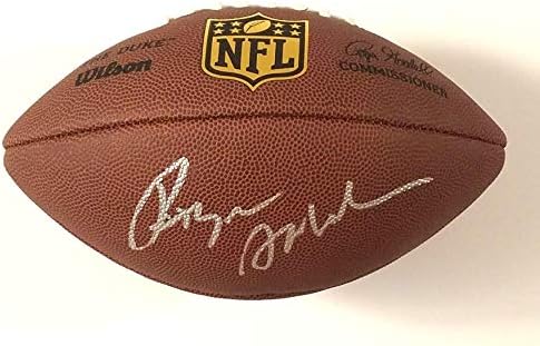 Roger Staubach İmzalı Dallas Cowboys NFL Kopyası Duke Oyun Topu Beckett Kimliği Doğrulanmış İmzalı Futbol Topları