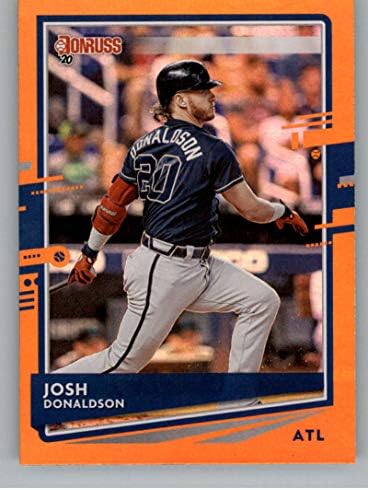 2020 Donruss Holo Turuncu Beyzbol 87 Josh Donaldson Atlanta Braves Resmi MLB PA Beyzbol Ticaret Kartı Ham (NM veya Daha iyi)