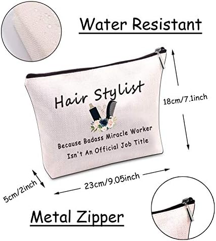 JXGZSO Kuaför Hediye Saç Stilisti Hediye Çünkü Badass Mucize İşçi Resmi Bir İş Unvanı değil Saç Kurutma Makinesi Makyaj Çantası