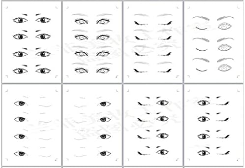 WellieSTR 1 adet (33 Sayfa) Makyaj Uygulama Kitap, Göz Farı Uygulama Kitap, Makyaj Sanatçısı Göz Farı Çizim Uygulama, A4 Göz