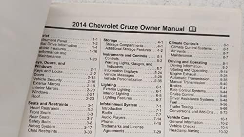 OEMUSEDAUTOPARTS1. COM-Kullanım Kılavuzu 2014 Chevrolet Cruze ile uyumludur