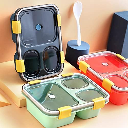 4 Bölmeli yemek kabı,Çocuklar Yetişkinler Öğrenciler için Bento Kutusu, Modern Renkler Yemek Hazırlık Kapları Yeniden Kullanılabilir