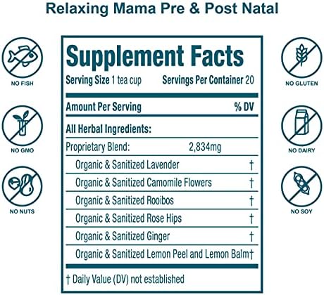 Çayın Sırları Rahatlatıcı Anne Çayı-Doğal USDA Organik Kafein İçermez-Hamilelik ve Emzirme için Güvenli-40 Porsiyona Kadar