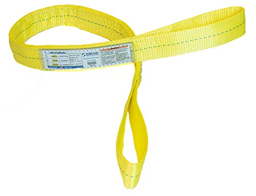 Stren-Flex-ABD'de Üretilmiştir - 18 ft Polyester Düz Göz Web Sling Web Sling (6400 Dikey-5000 Gerdanlık-12800 Sepet)